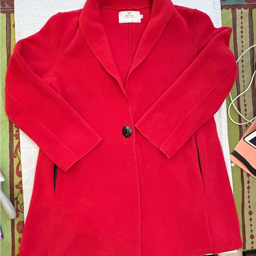 Janska Plush Red Fleece Coat